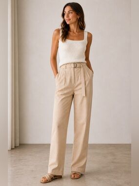 New JCrew Sz 4 D-ring chino pant beige